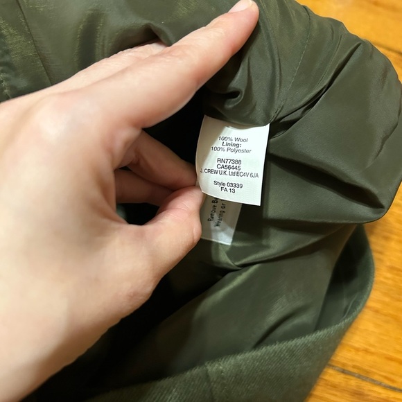 J.CREW Women's Motorcycle-Style Wool Mini Lined Skirt Loden Green Sz 2 NWT - Picture 4 of 10